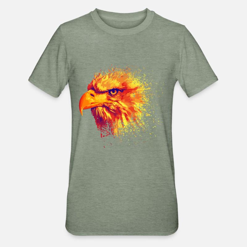Firebird aigle oiseau oiseau de proie - T-shirt polycoton Unisexe - vert kaki chiné