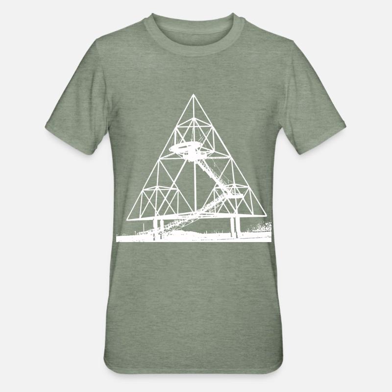 TETRAEDRO BIANCO - Maglietta unisex, mix cotone e poliestere - verde militare melange