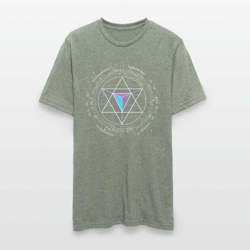 nerd cpu pyramide illuminati jeu wow hacker code T-shirt polycoton Unisexe