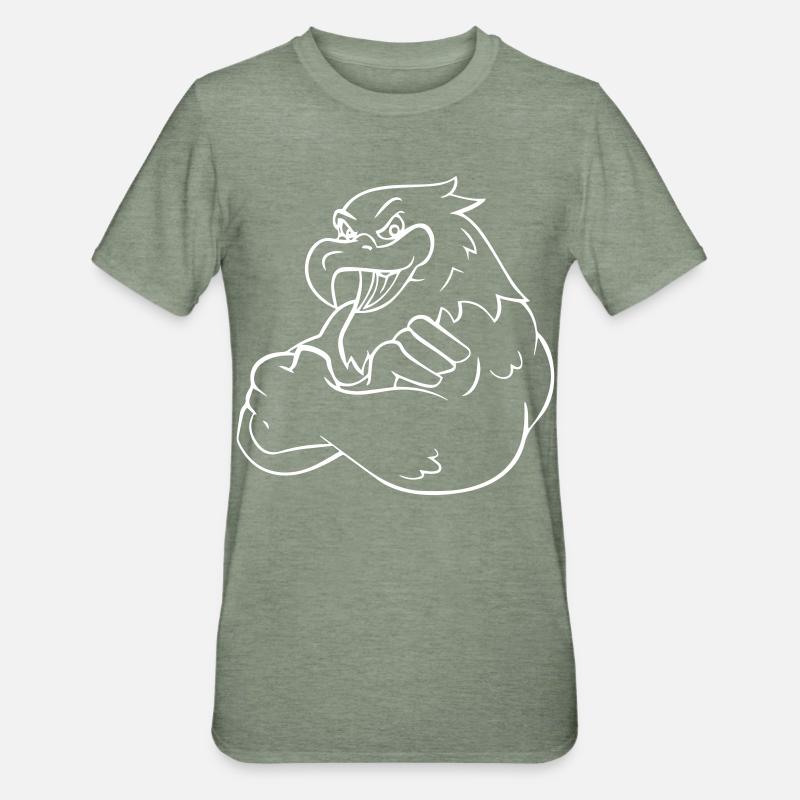 Comic Eagle - Design - Unisex Polycotton T-Shirt - heather military green