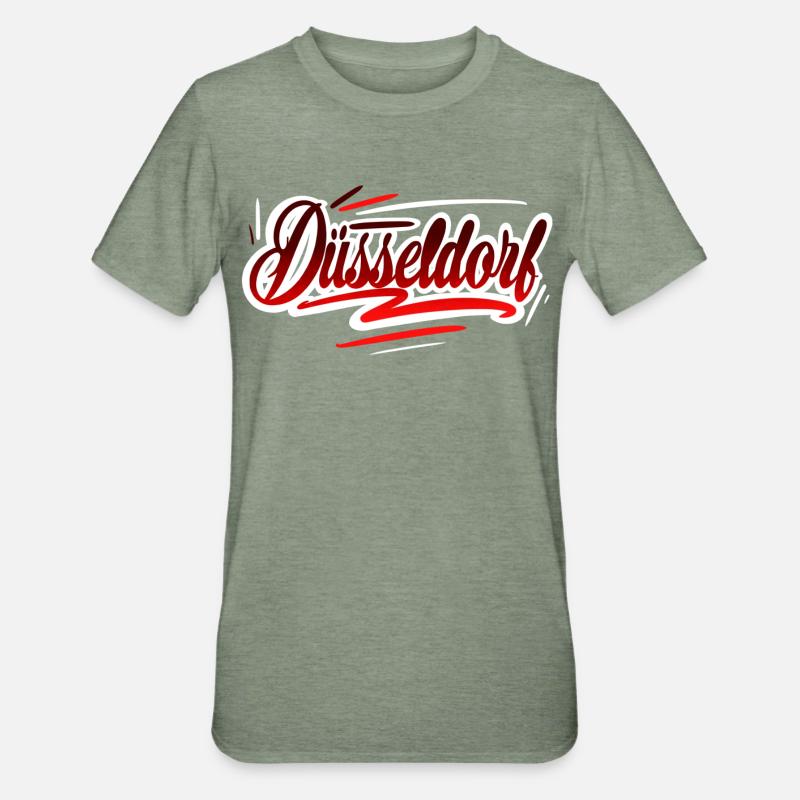 Düsseldorf - Unisex Polycotton T-Shirt - Militärgrün meliert