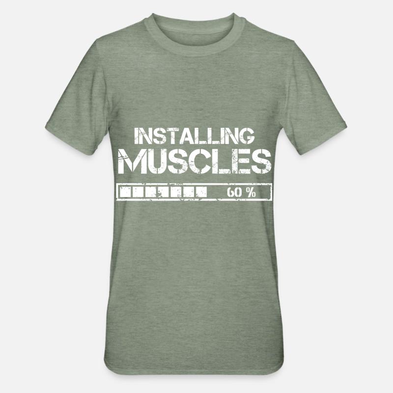 Installing Muscles - Unisex Polycotton T-Shirt - heather military green