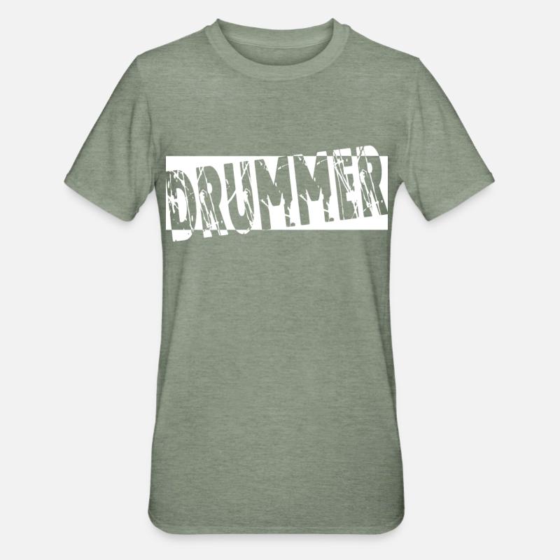 Drums Drummer Gift - Unisex Polycotton T-Shirt - heather military green