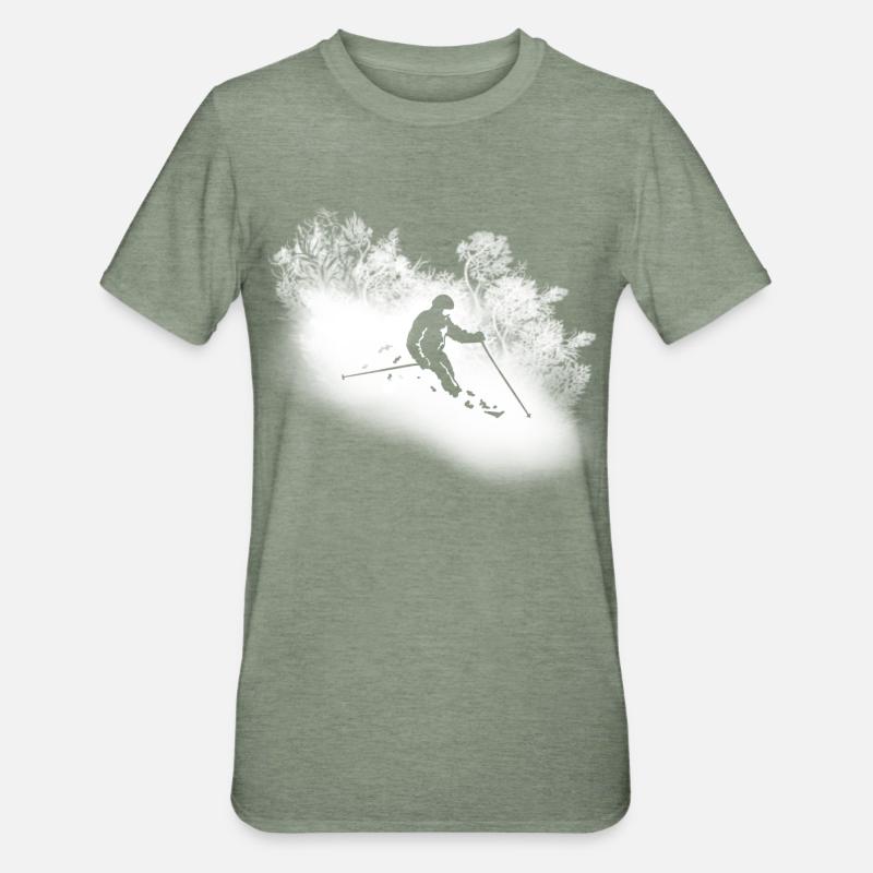 Alpin Ski - Unisex Polycotton T-Shirt - Militärgrün meliert