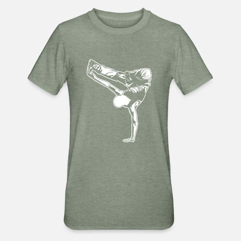 breakdancer - Unisex Polycotton T-Shirt - heather military green