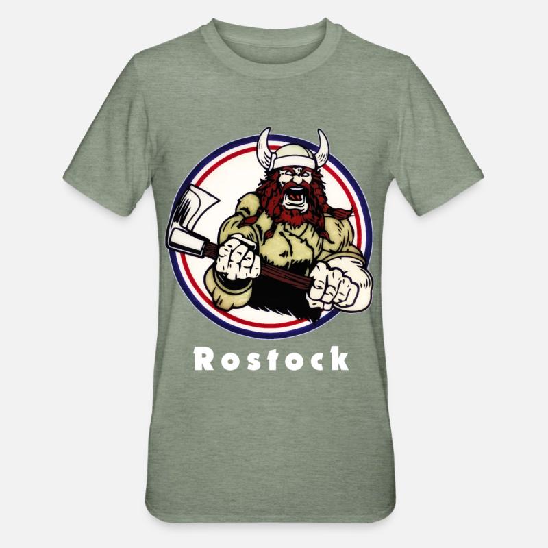 Rostocker Wikinger - Unisex Polycotton T-Shirt - Militärgrün meliert