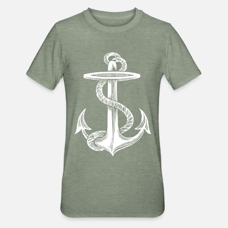 Anker - Unisex Polycotton T-Shirt - Militärgrün meliert