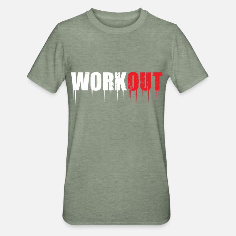 workout - Unisex Polycotton T-Shirt - heather military green