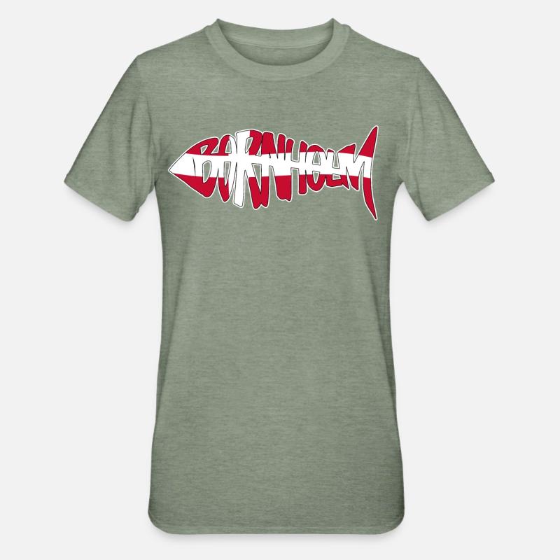 Poisson de Bornholm - Conception - T-shirt polycoton Unisexe - vert kaki chiné
