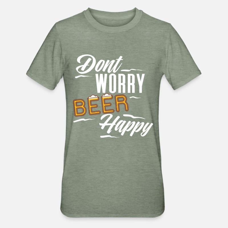 Beer Bier - Unisex Polycotton T-Shirt - Militärgrün meliert