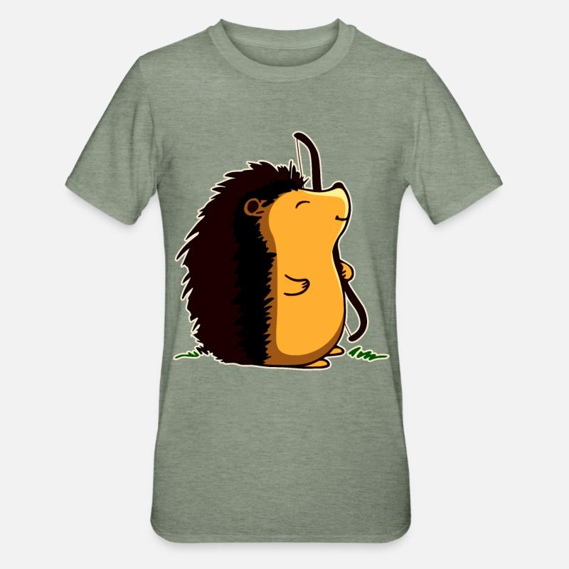 Bogenschützen-Igel - Unisex Polycotton T-Shirt - Militärgrün meliert