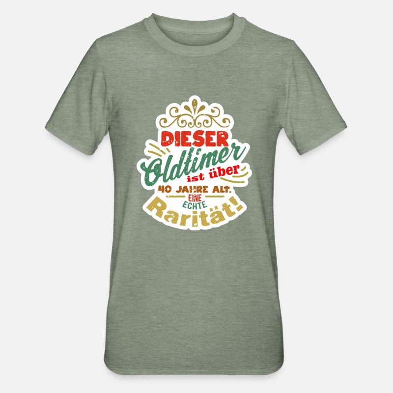40 ans - T-shirt polycoton Unisexe - vert kaki chiné