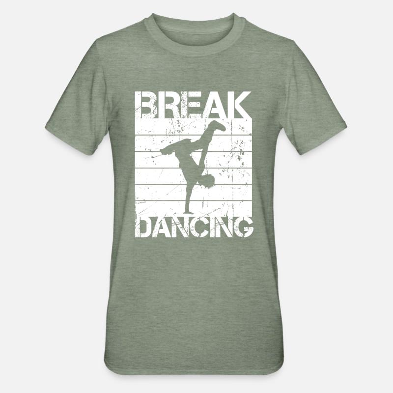 Breakdance - T-shirt polycoton Unisexe - vert kaki chiné