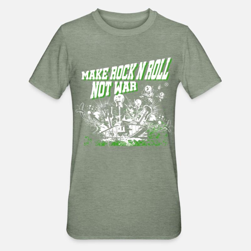 Make Rock'n'Roll Not War 2TONE - Unisex Polycotton T-Shirt - heather military green
