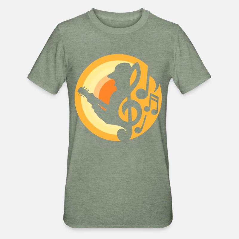 Guitariste - T-shirt polycoton Unisexe - vert kaki chiné