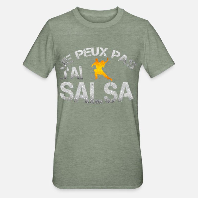 salsa - Unisex Polycotton T-Shirt - Militärgrün meliert
