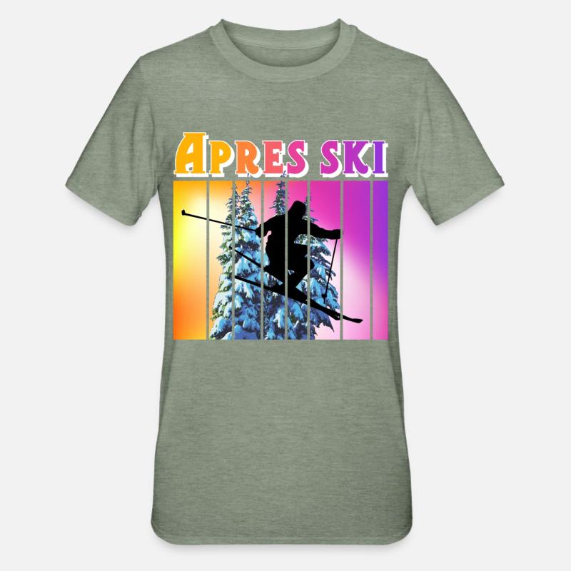 Apres ski - T-shirt polycoton Unisexe - vert kaki chiné