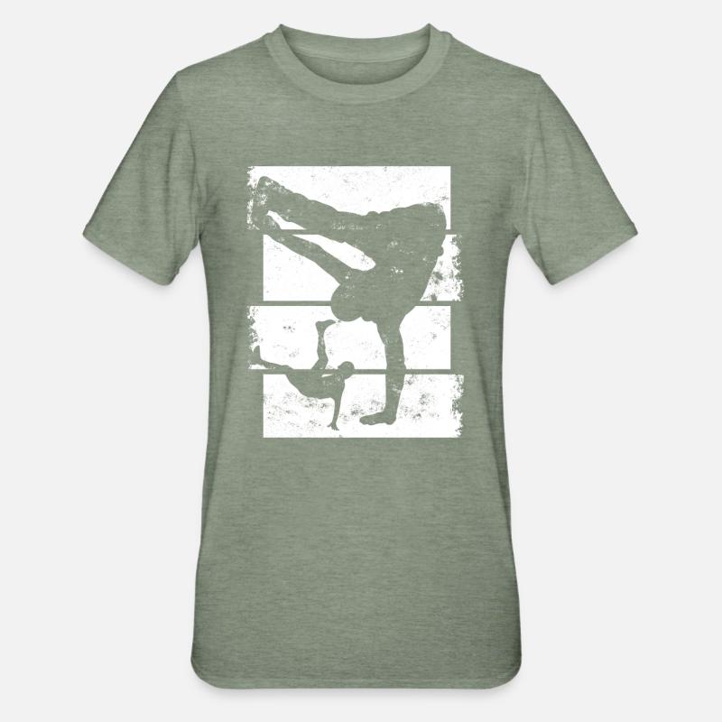 Breakdancer - T-shirt polycoton Unisexe - vert kaki chiné