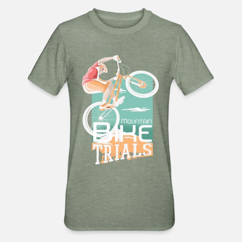 Trial de VTT - T-shirt polycoton Unisexe - vert kaki chiné