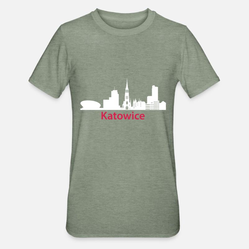 Katowice Pologne Capitale Skyline Katowice Pols - T-shirt polycoton Unisexe - vert kaki chiné