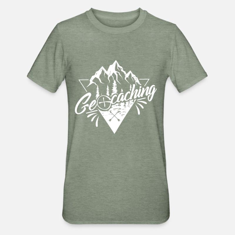 Géocaching - T-shirt polycoton Unisexe - vert kaki chiné