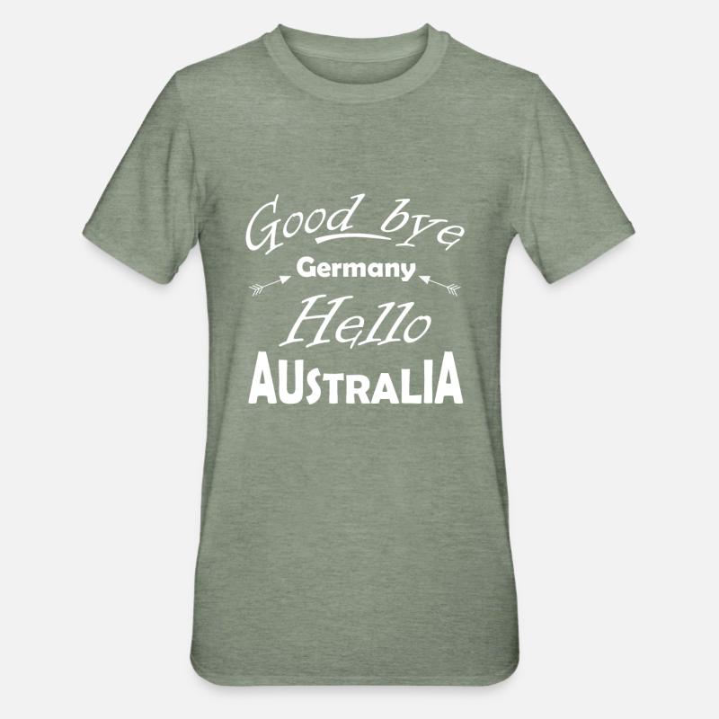 Hallo Australien - Unisex Polycotton T-Shirt - Militärgrün meliert