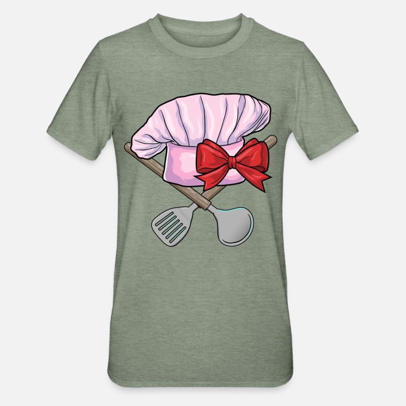 Cooking Chef's Hat Kitchen - Unisex Polycotton T-Shirt - heather military green