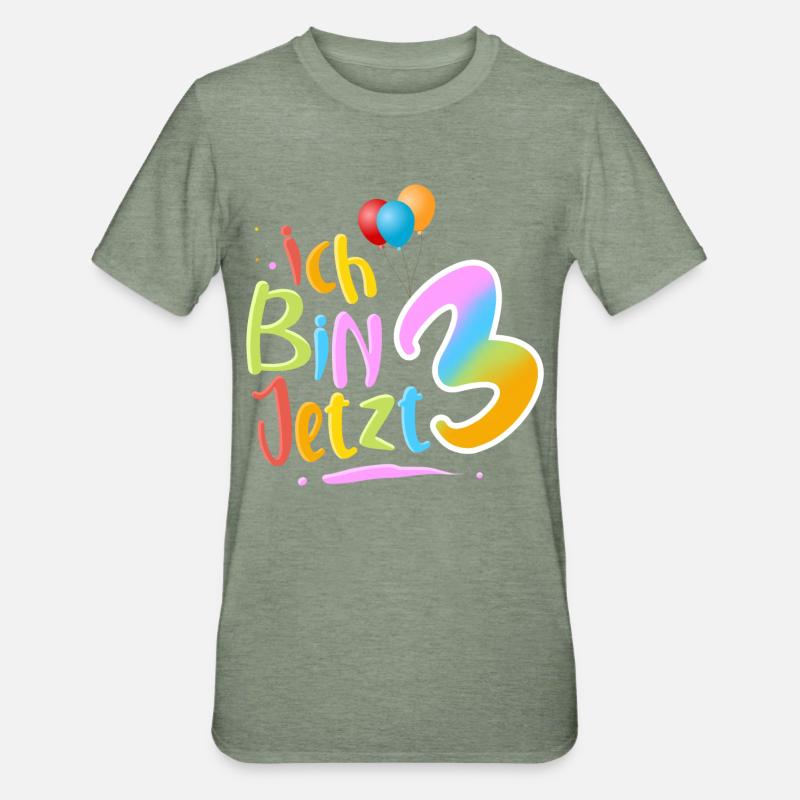 Ich Bin 3 - Unisex Polycotton T-Shirt - Militärgrün meliert