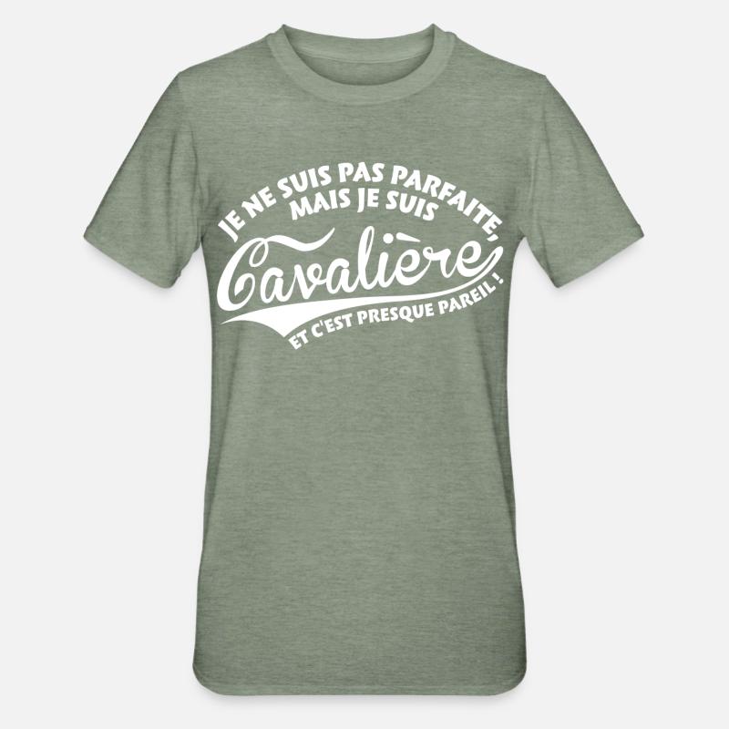 Parfaite Cavalière - T-shirt polycoton Unisexe - vert kaki chiné
