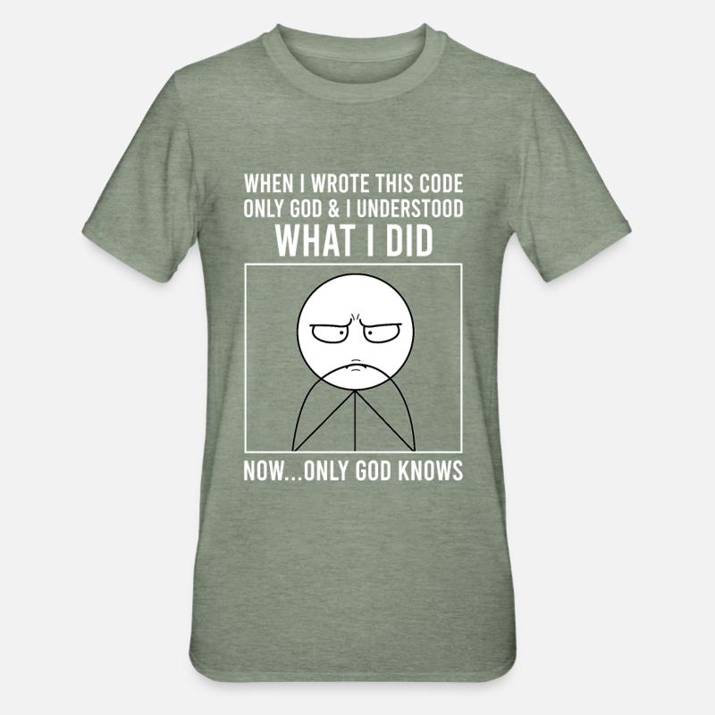 Programmierer Informatiker Softwareentwickler Meme - Unisex Polycotton T-Shirt - Militärgrün meliert