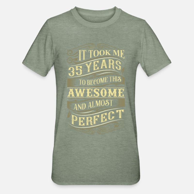 35e anniversaire - T-shirt polycoton Unisexe - vert kaki chiné