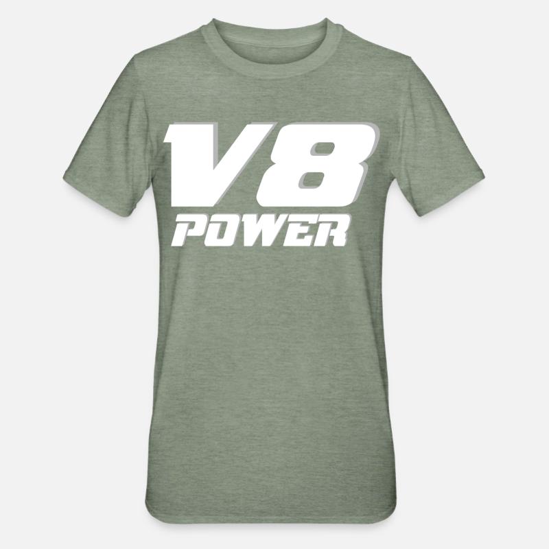 V8 - T-shirt polycoton Unisexe - vert kaki chiné