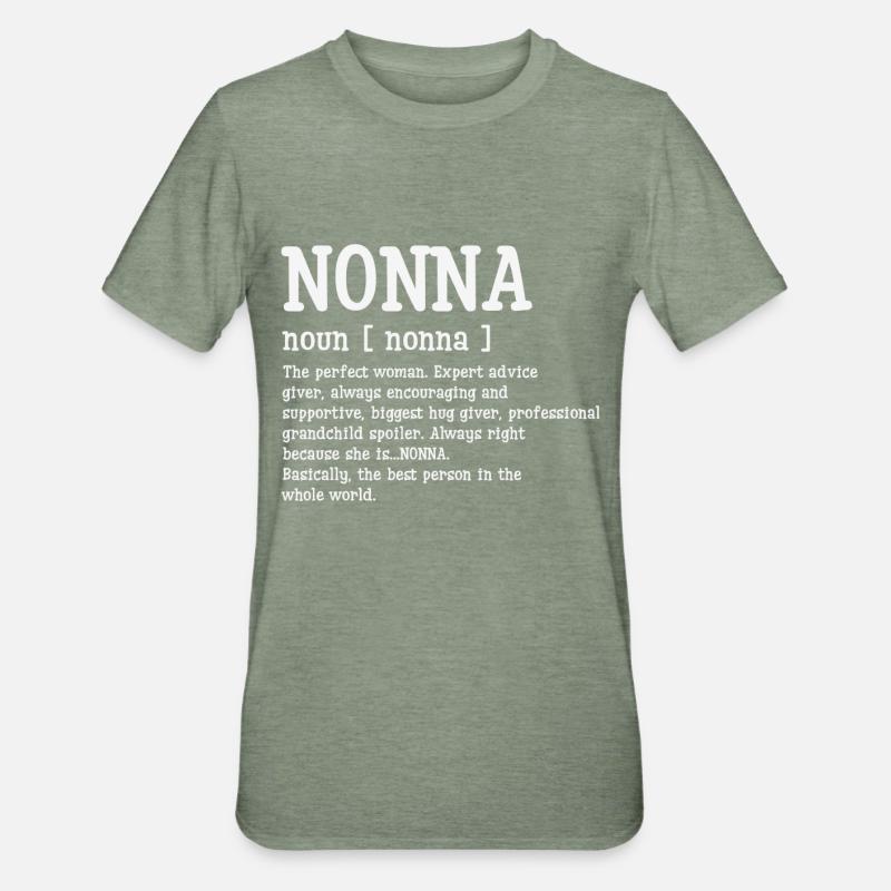 Nonna Defination Mothers Day - Unisex Polycotton T-Shirt - heather military green