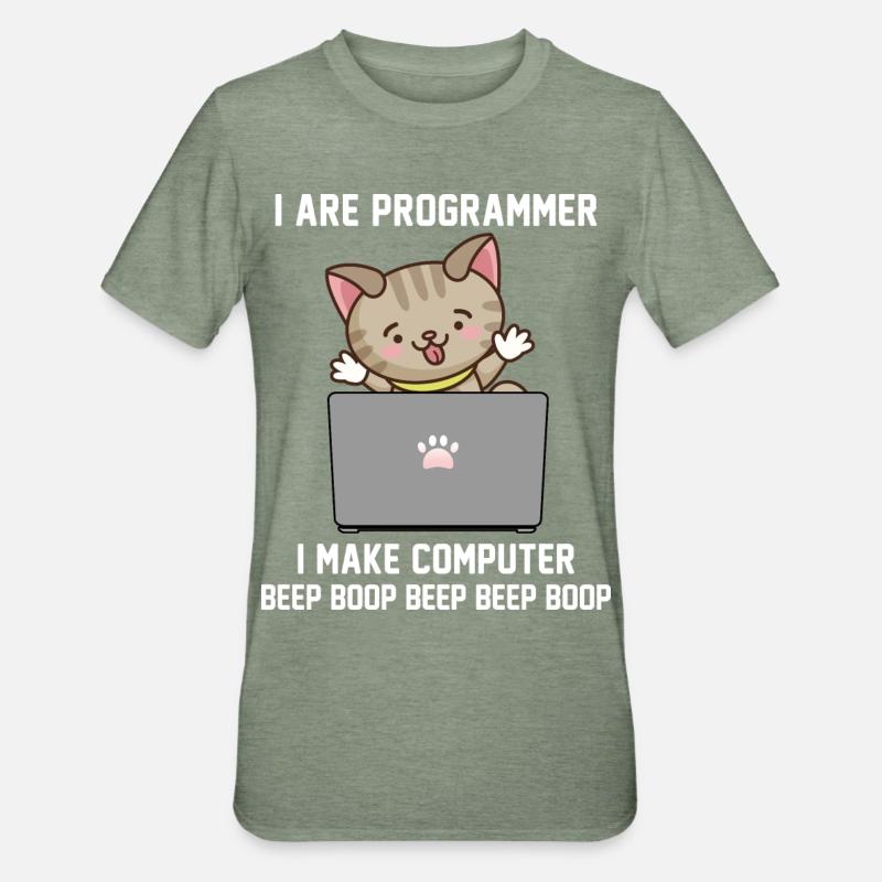 Programmeur - T-shirt polycoton Unisexe - vert kaki chiné