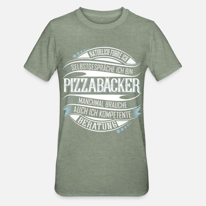 Pizzabäcker - Unisex Polycotton T-Shirt - Militärgrün meliert