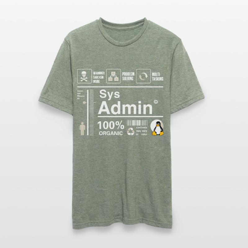 Sys Admin Penguin Computer Nerd pc Board cpu inh Unisex Polycotton T-Shirt