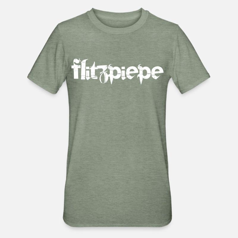 Flitzpiepe - Unisex Polycotton T-Shirt - Militärgrün meliert