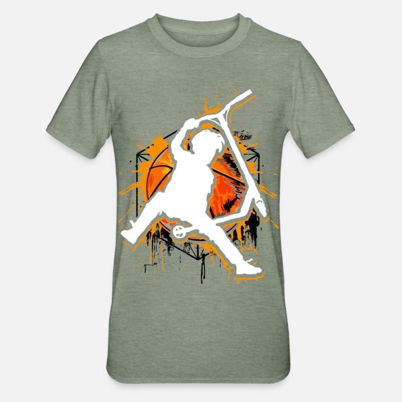 Stunt Scooter - Roller - Stuntscooter - Unisex Polycotton T-Shirt - heather military green