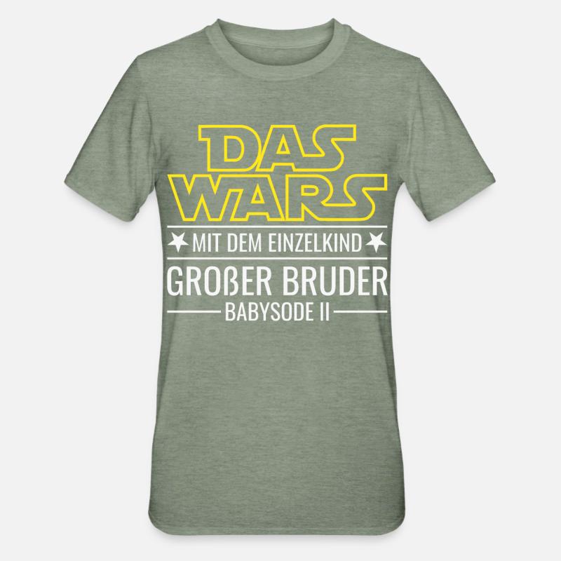Das wars Einzelkind Babysode 2 Großer Bruder 2026 - Unisex Polycotton T-Shirt - Militärgrün meliert