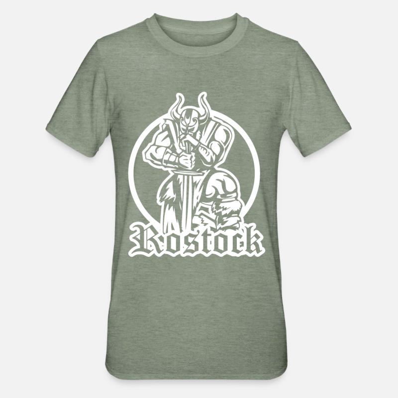 Rostocker Wikinger - Unisex Polycotton T-Shirt - Militärgrün meliert