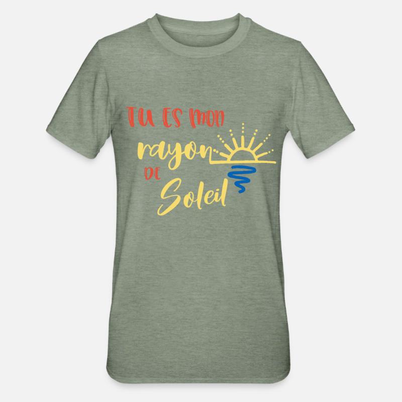 tu es mon rayon de soleil - T-shirt polycoton Unisexe - vert kaki chiné