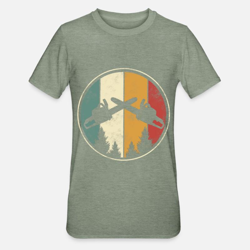 Tronçonneuse Bûcheron - T-shirt polycoton Unisexe - vert kaki chiné