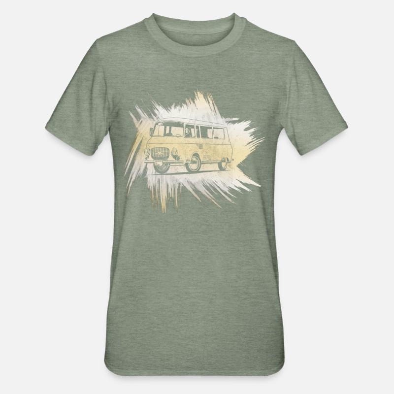 B1000 Grunge Look - T-shirt polycoton Unisexe - vert kaki chiné