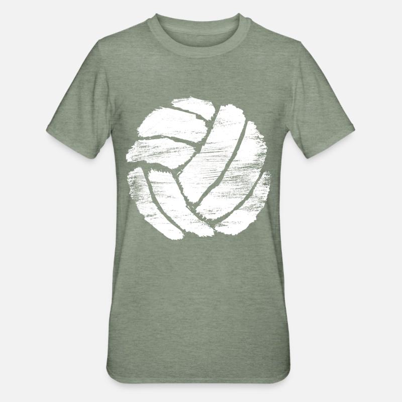 Dessin de volleyball - T-shirt polycoton Unisexe - vert kaki chiné