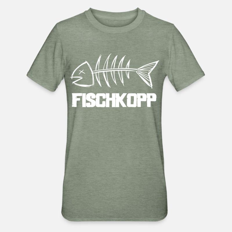 Fischkopp - Unisex Polycotton T-Shirt - Militärgrün meliert