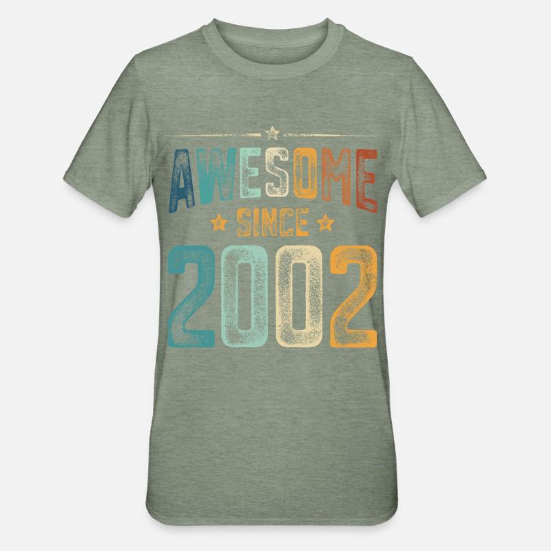 2002 Naissance Année de naissance - T-shirt polycoton Unisexe - vert kaki chiné