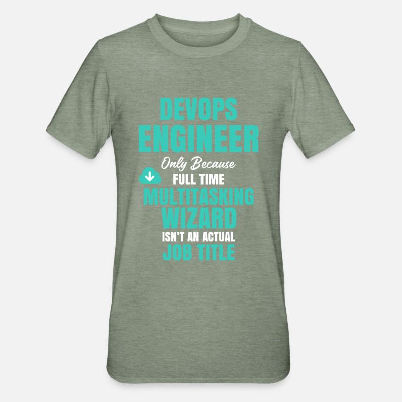 DevOps Engineer Multitasking-Assistent - Unisex Polycotton T-Shirt - Militärgrün meliert