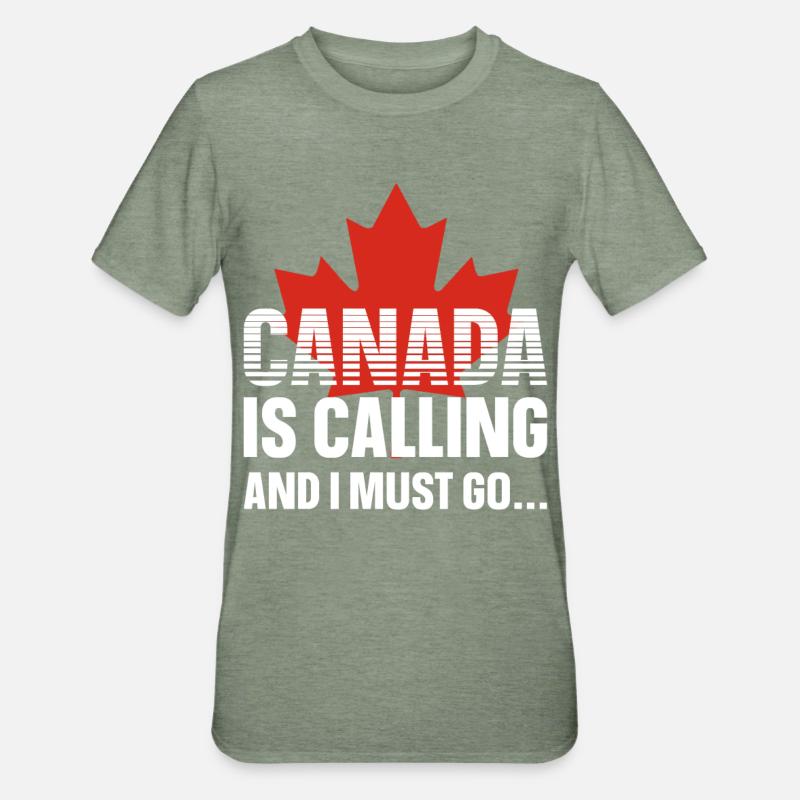 Kanada - Unisex Polycotton T-Shirt - Militärgrün meliert