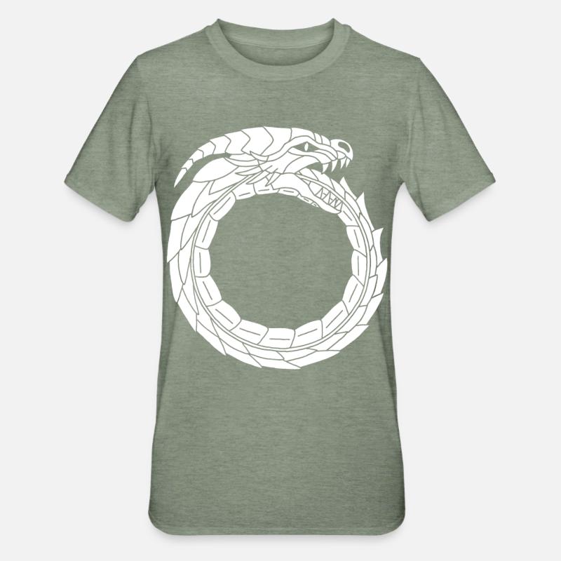 Dragon blanc dévoreur - T-shirt polycoton Unisexe - vert kaki chiné