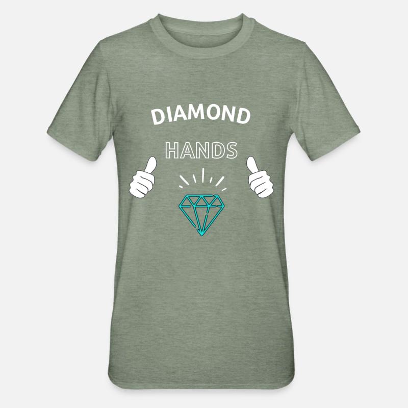 Diamond Hands Crypto - T-shirt polycoton Unisexe - vert kaki chiné